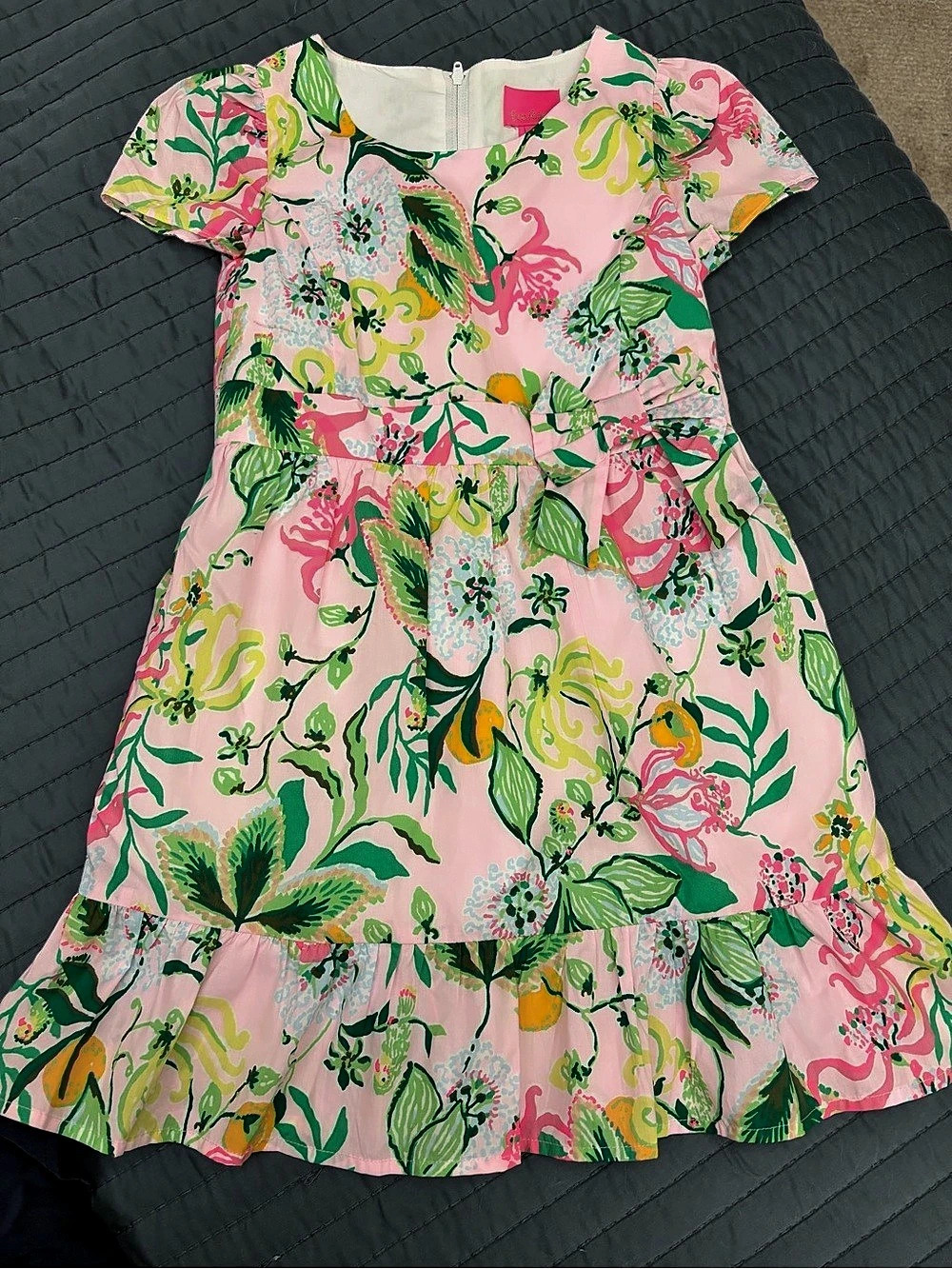 Lilly Pulitzer Girls ALEXANDRA DRESS, MULTI VIA AMORE SPRITZER EUC